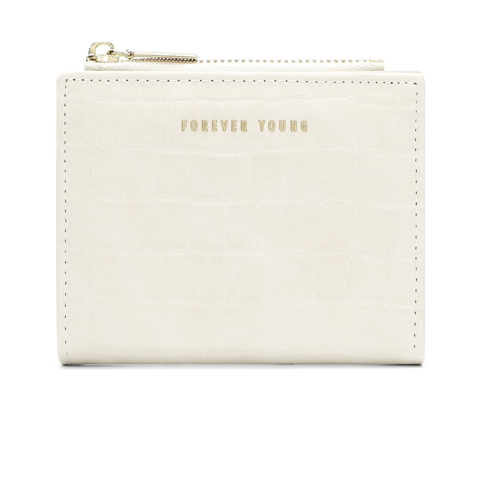 Damen Kurz-Geldbörse mit Kroko-Prägung ⎜ Schlanke Zweifach-Brieftasche mit Reißverschluss für Kleingeld