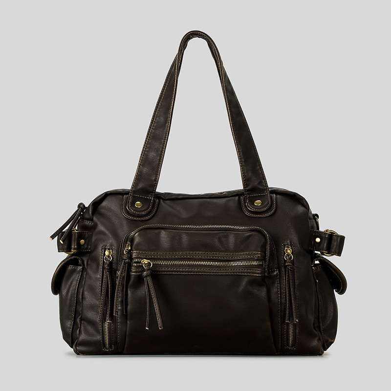 Retro Umhängetasche für Damen ⎜ Leder Tasche mit mehreren Fächern und praktischer Aufteilung