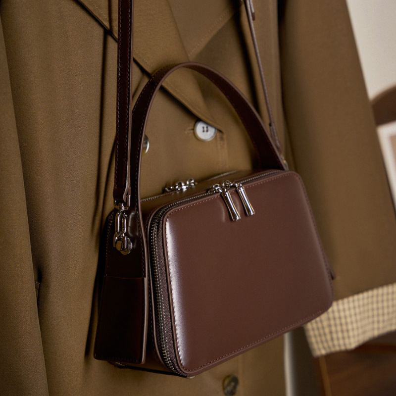 Damen Umhängetasche mit Reißverschluss ⎜ Elegante Handtasche für Büro und Alltag