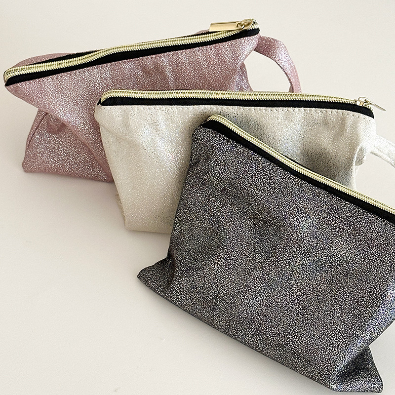 Glitzer Clutch Tasche ⎜ Wasserabweisend mit Reißverschluss für Make-up oder Stifte