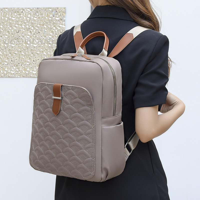 Damen Rucksack mit Fischmuster ⎜ Modischer Tagesrucksack mit großer Kapazität und Seitentaschen für Alltag und Büro