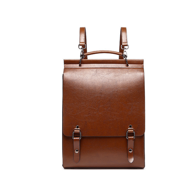 Damen Rucksack aus Leder ⎜ Retro Design mit verstellbaren Trägern und praktischem Innenfach