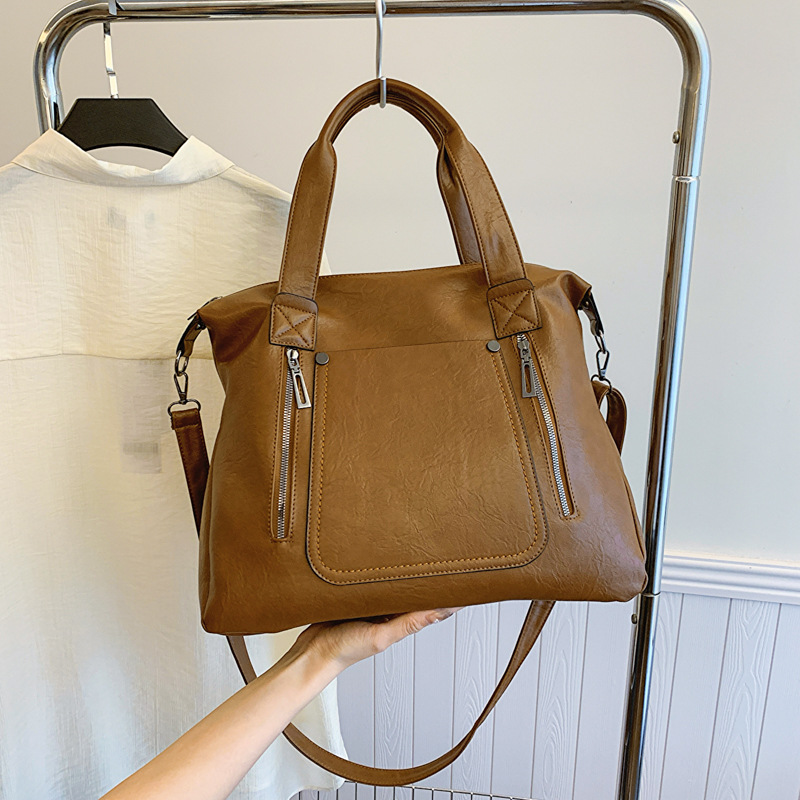 Shopper Tasche für Damen ⎜ Geräumige Handtasche mit Reißverschluss und Schultergurt für Alltag und Büro
