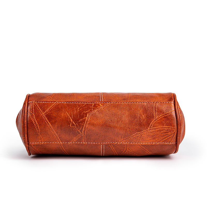 Handtasche im Vintage-Design ⎜ Elegante Leder-Tasche mit Klippverschluss und Verstellbarem Schulterriemen