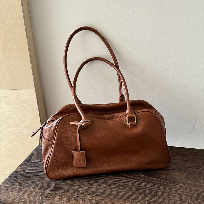 Damen Schultertasche in Lederoptik ⎜ Geräumige Handtasche mit Langen Henkeln für Alltag und Büro