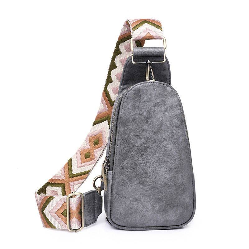 Damen Gürteltasche mit Musterriemen ⎜ Modische Umhängetasche in kompakter Form für Reisen und Freizeit