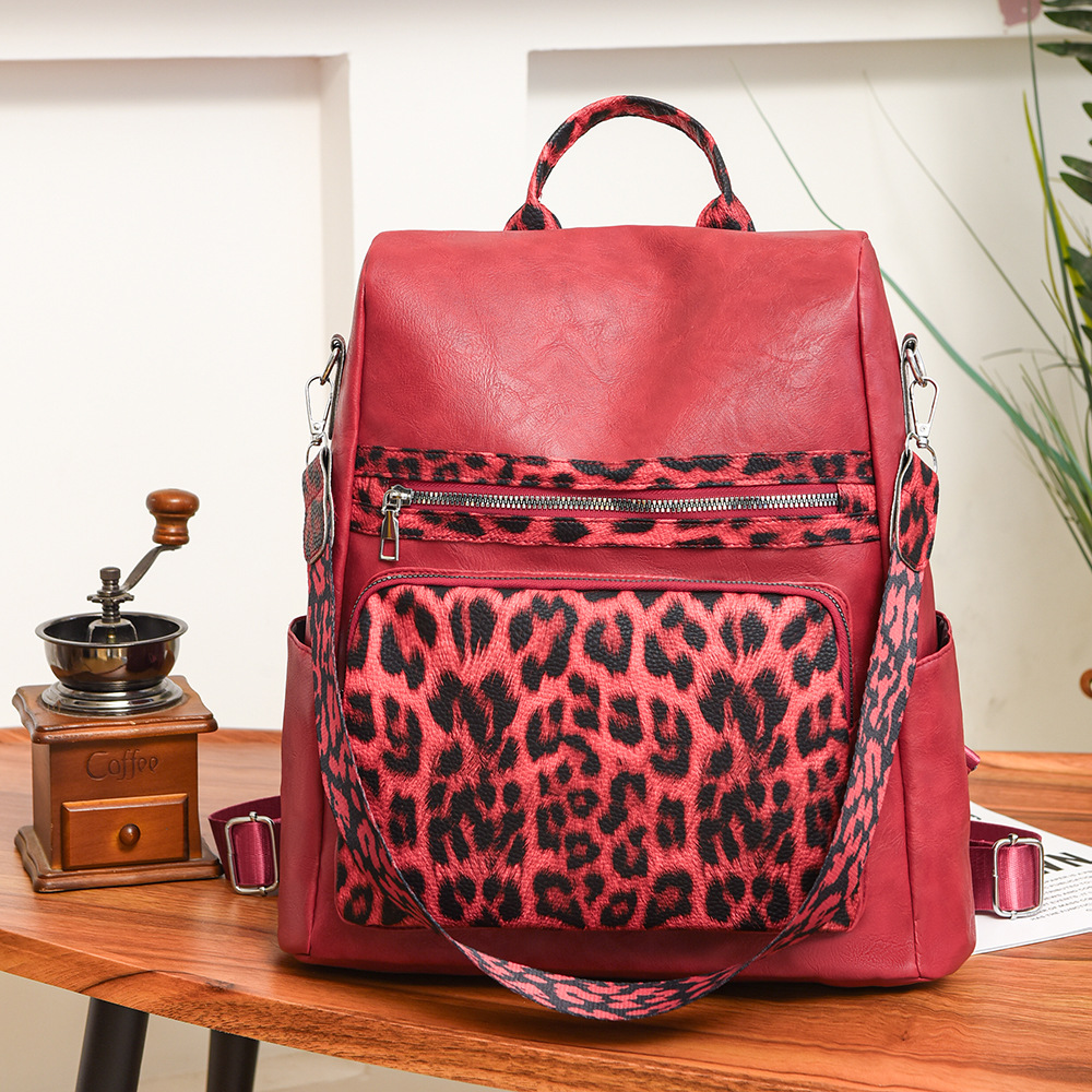 Damen Rucksack Mit Leopardenmuster ⎜ Modischer Freizeitrucksack Mit Großem Stauraum Für Alltag Und Reisen