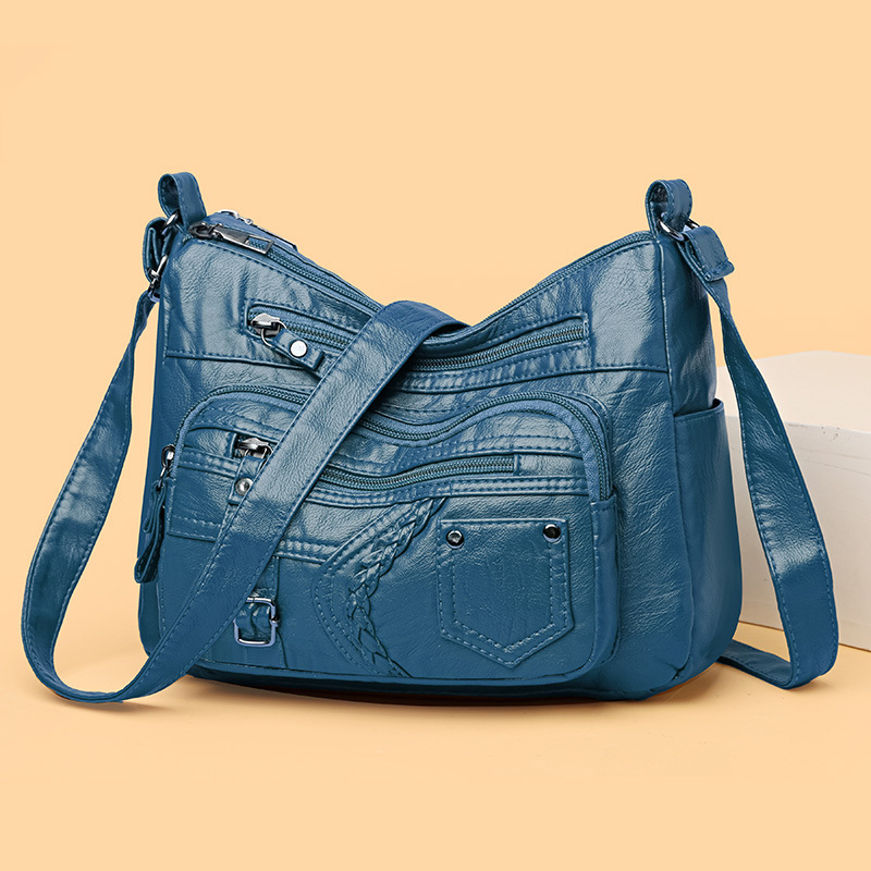 Umhängetasche für Damen ⎜ Geräumige Schultertasche mit dekorativen Details und mehreren Reißverschlussfächern