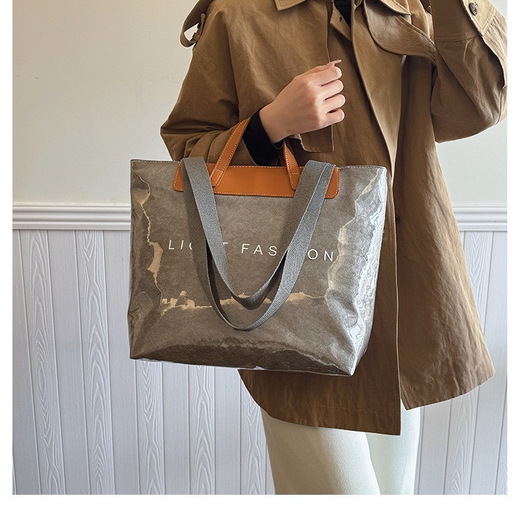 Lack Shopper Tasche Für Damen ⎜ Robuste Tragetasche Mit Modischem Schriftzug Und Viel Platz