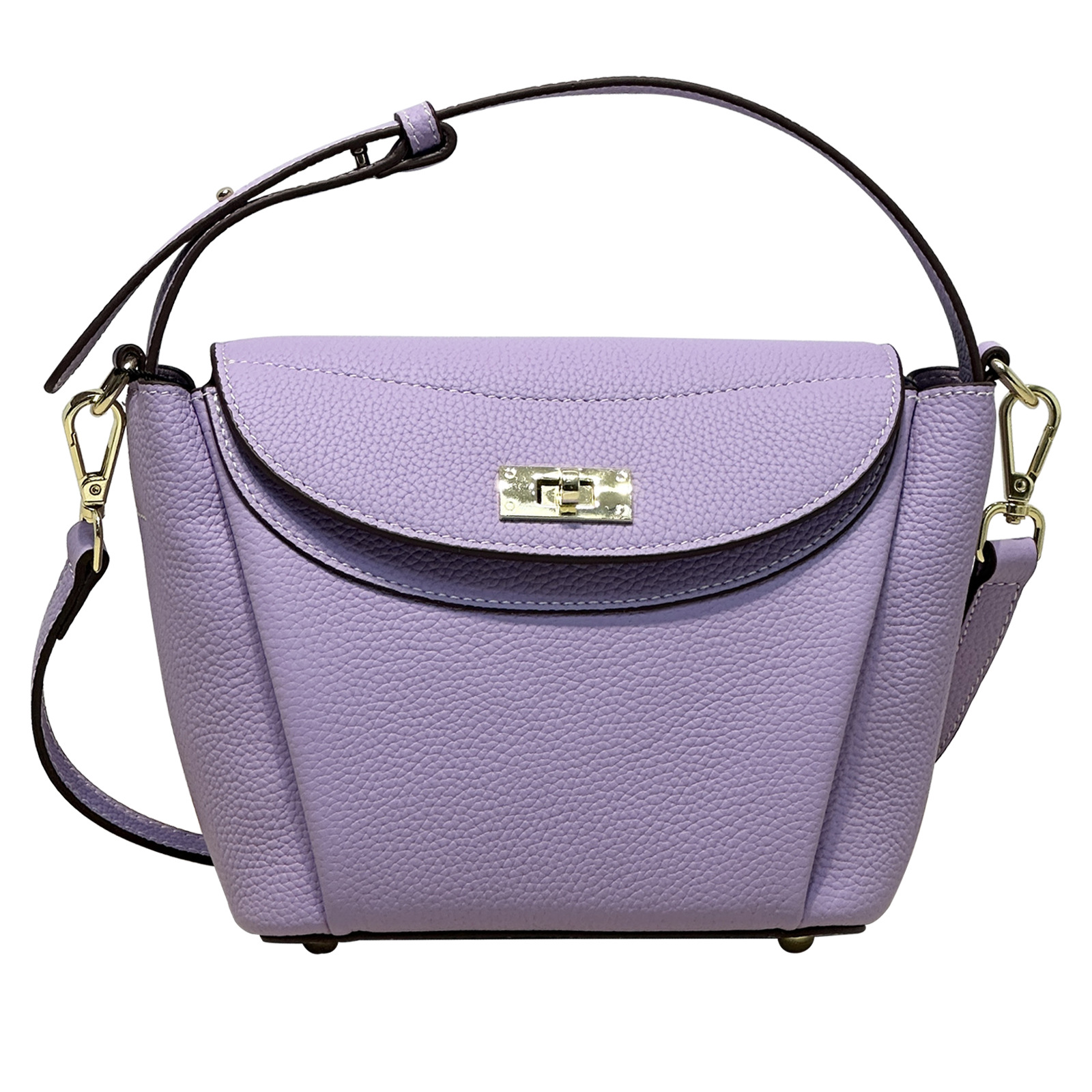 Schultertasche für Damen in Pastellfarbe ⎜ Elegante Umhängetasche mit Drehverschluss für Alltag und Ausgehen