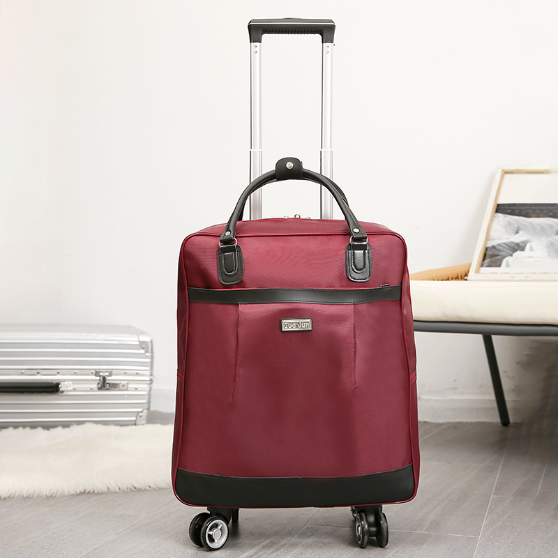 Reisetasche mit Rollen für Damen ⎜ Großes Canvas-Gepäck mit Trolleygriff und geräumigem Innenfach