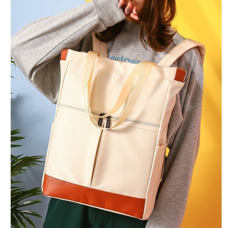 Damen Rucksack ⎜ Trendiger Freizeitrucksack mit Farbkontrast für Alltag und Reisen