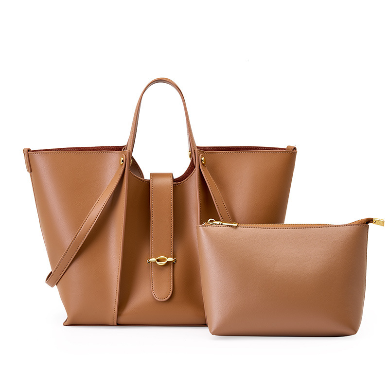 Shopper Tasche für Damen aus Rindsleder ⎜ Elegante Tragetasche mit viel Stauraum für Büro, Alltag und Freizeit