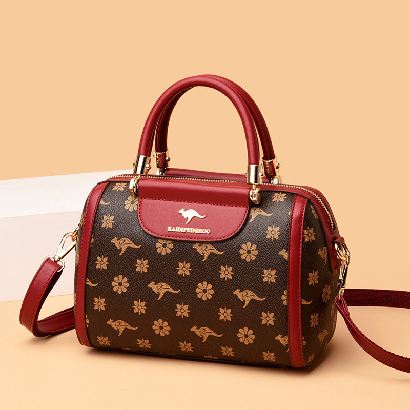 Handtasche für Damen ⎜ Modische Schultertasche mit Printmuster und Tragegriffen für Alltag und Ausgehen