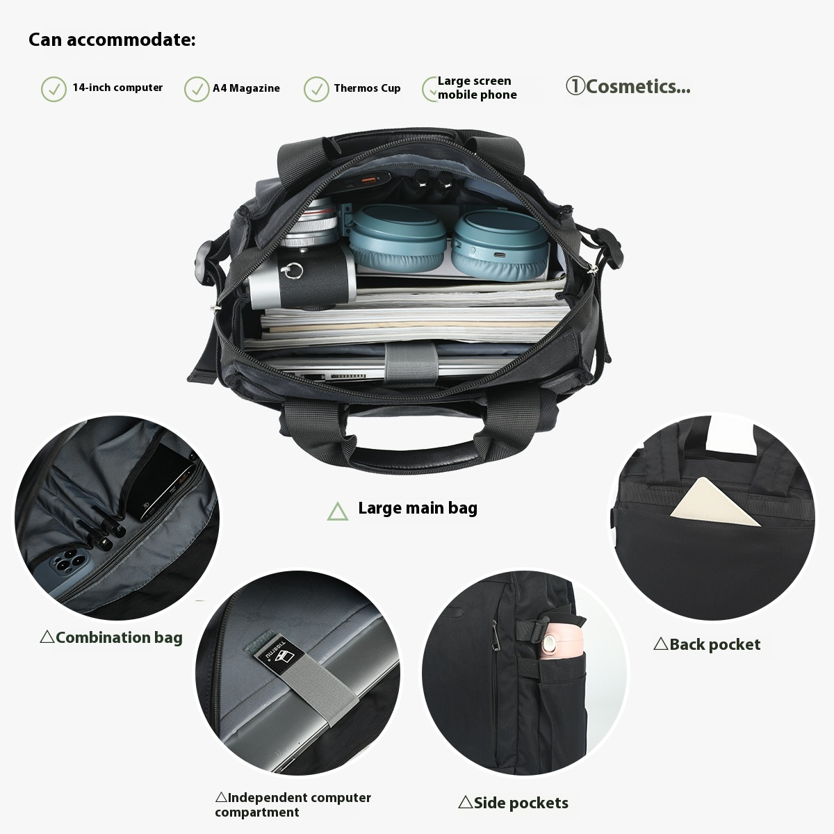 Laptop Rucksack für Damen und Herren ⎜ Wasserfester Tagesrucksack mit Tragegriffen und modernem Design