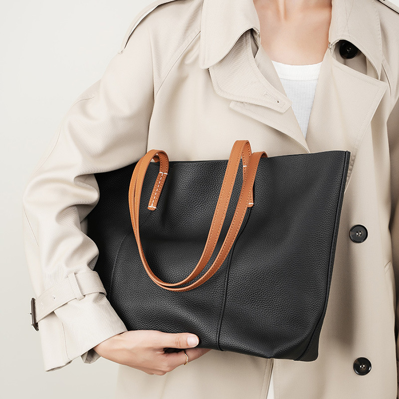 Shopper Tasche für Damen ⎜ Hochwertige Tragetasche aus Lederoptik mit langen Henkeln für Alltag und Büro