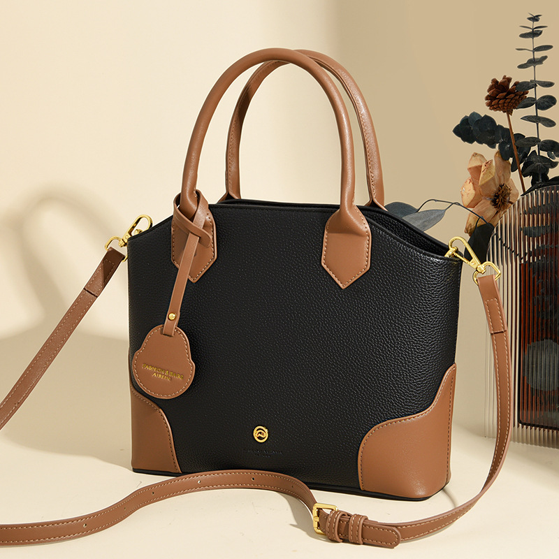 Handtasche für Damen ⎜ Klassische Umhängetasche in Retro-Optik mit viel Platz für Alltag und Büro