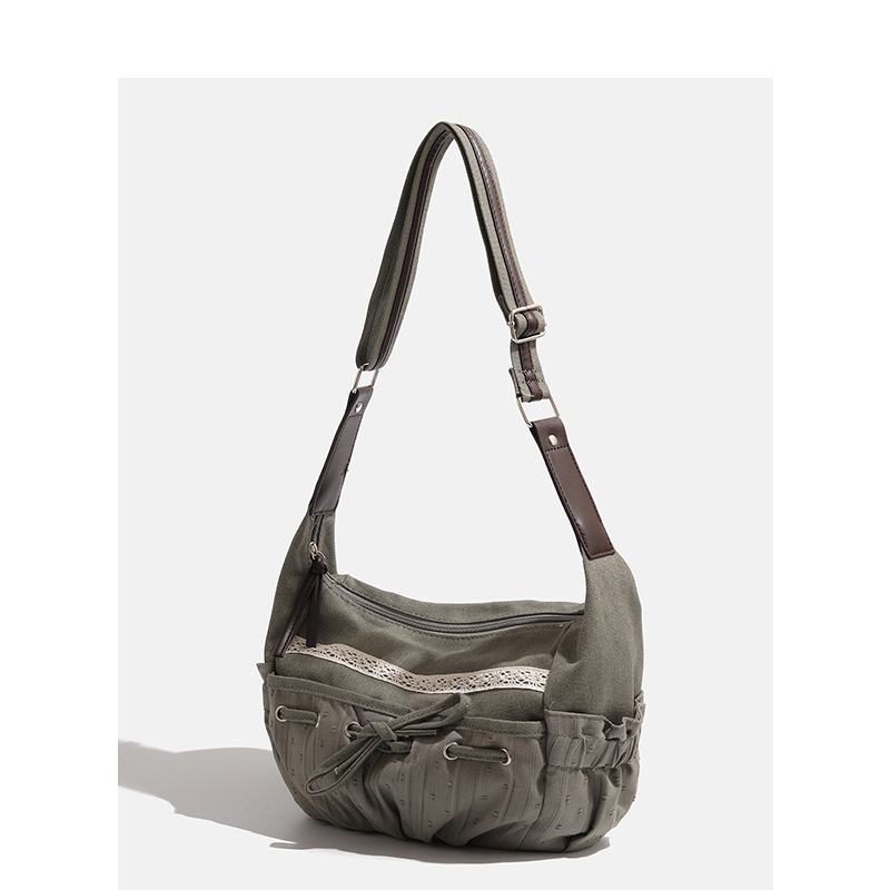 Retro Schultertasche für Damen ⎜ Lässige Umhängetasche mit großem Stauraum für Alltag und Freizeit