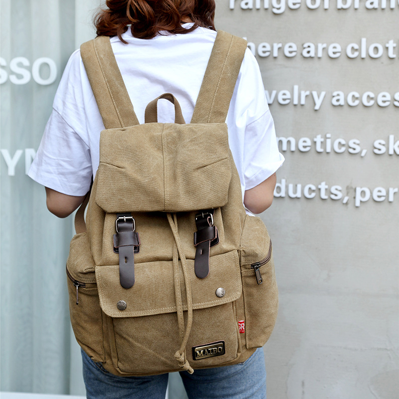 Canvas Rucksack Unisex ⎜ Großer Stauraum mit Laptopfach für Schule und Alltag
