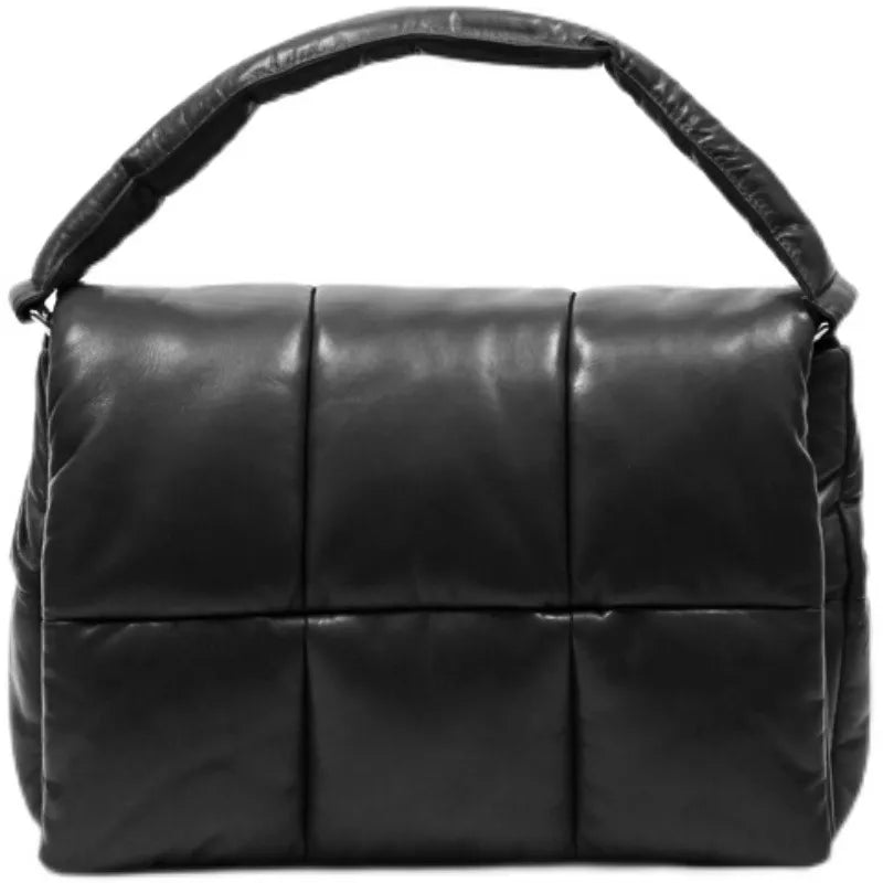 Schultertasche für Damen ⎜ Große Stepp-Tasche im Umschlagstil mit weichem Griff für stilvolle Alltagslooks