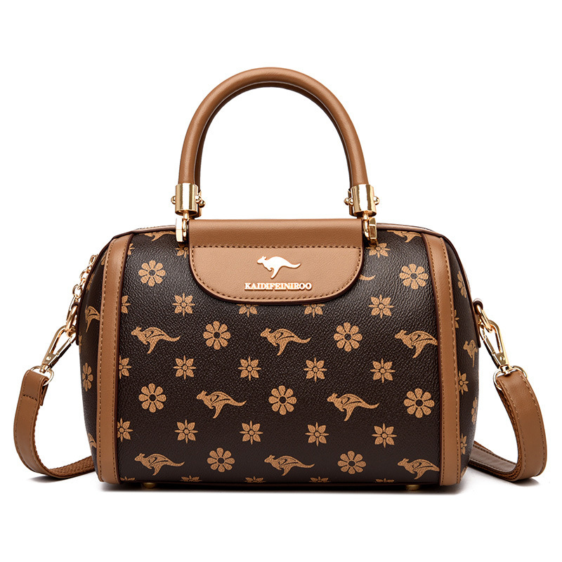 Handtasche für Damen ⎜ Modische Schultertasche mit Printmuster und Tragegriffen für Alltag und Ausgehen