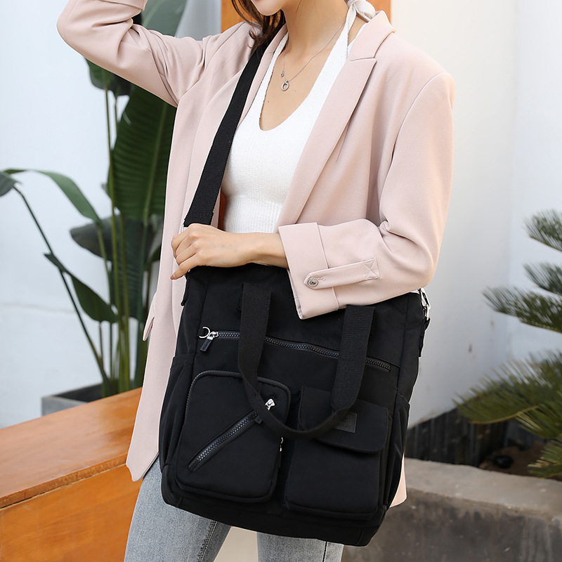 Nylon Damen Umhängetasche ⎜ Geräumige Tragetasche mit Viel Stauraum und Vielseitigen Taschen
