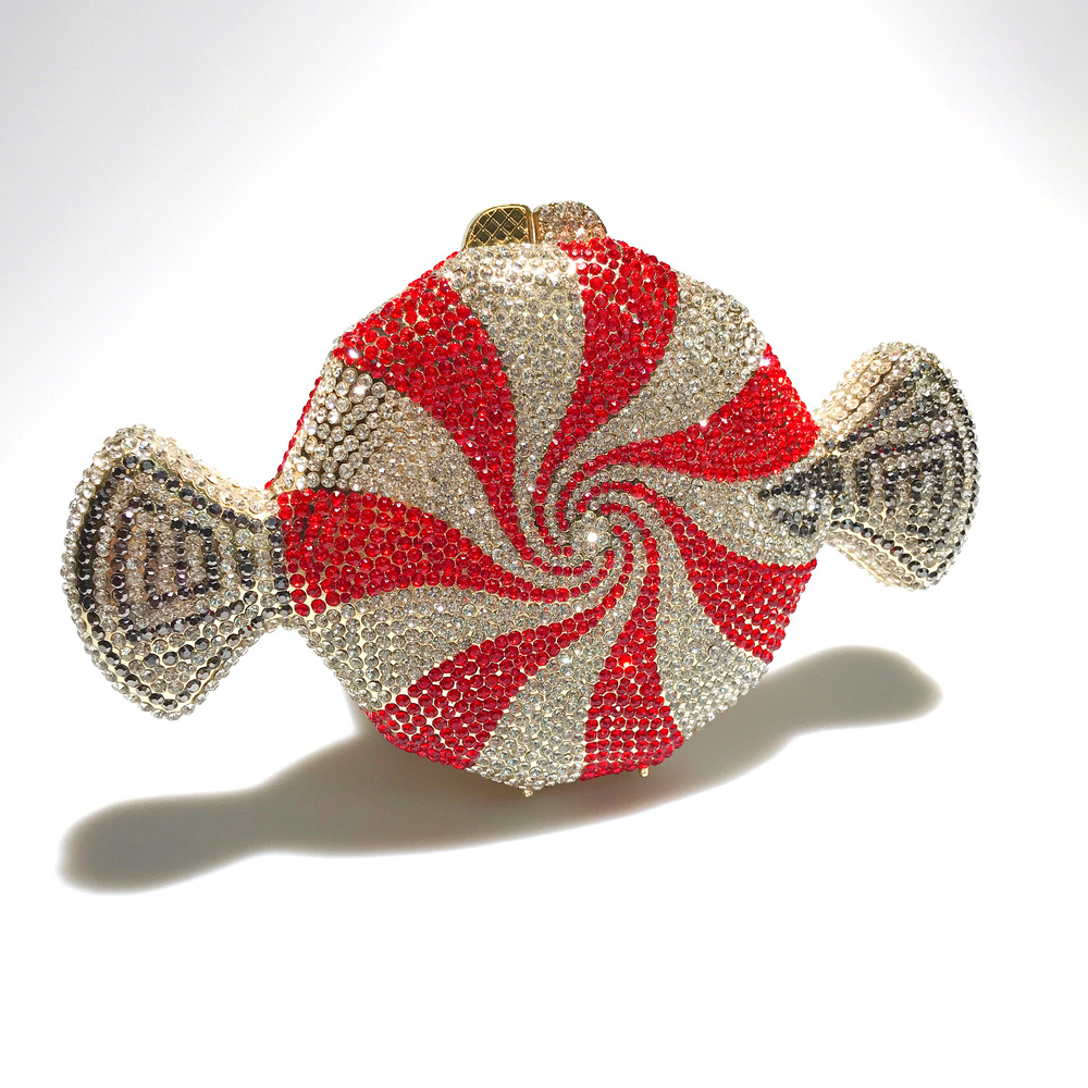 Kristall-Clutch für Damen  Glitzernde Tasche im Bonbon-Design mit funkelnden Strasssteinen