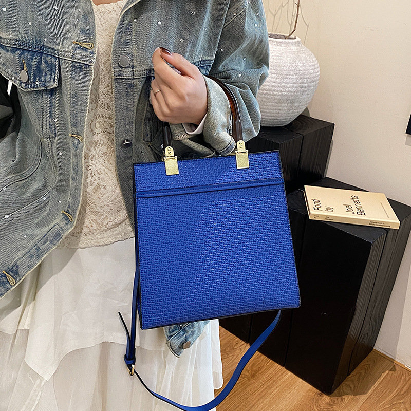 Handtasche für Damen ⎜ Elegante Tragetasche mit Strukturmuster und transparentem Griff für Büro und Alltag