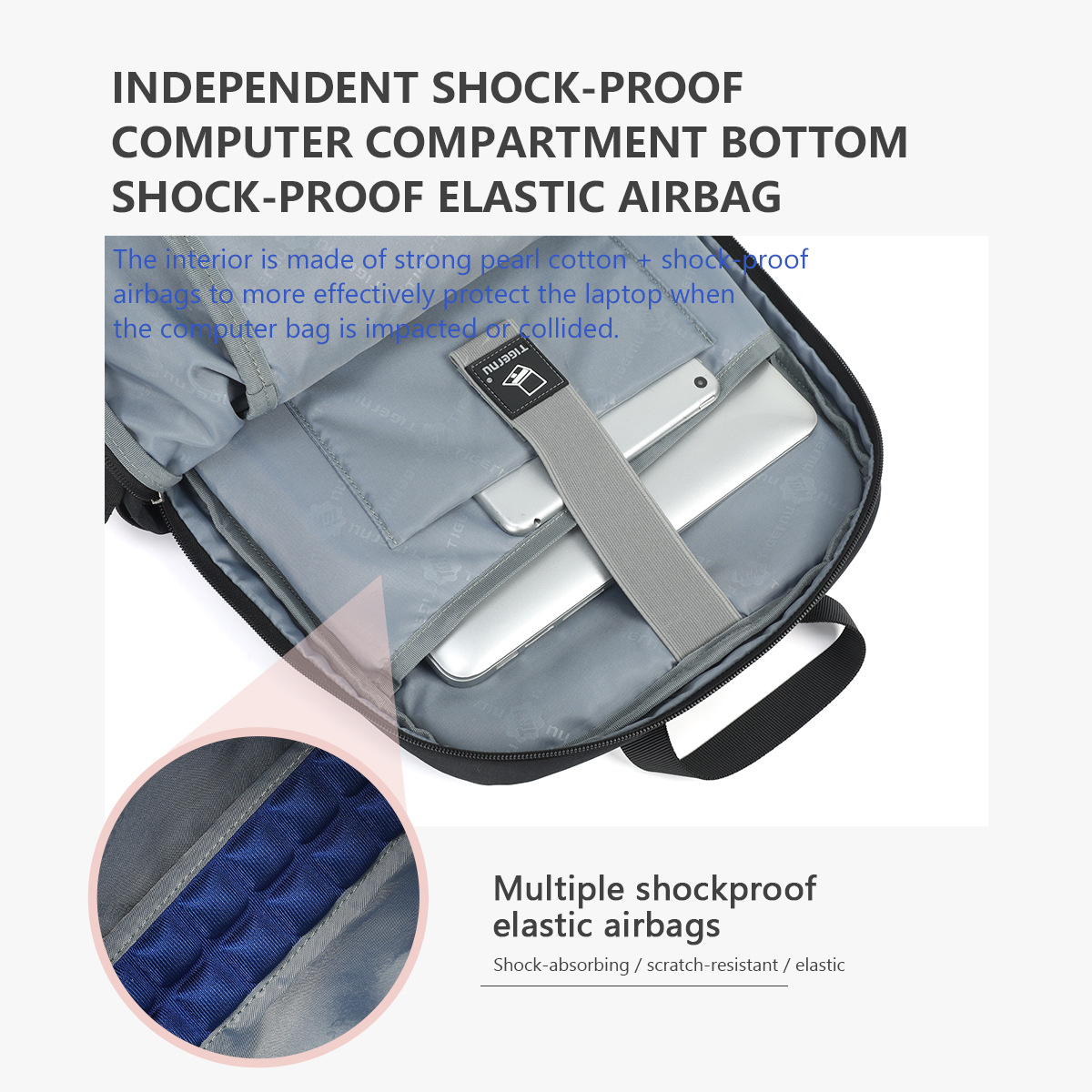 Laptop Rucksack für Damen und Herren ⎜ Leichter wasserfester Tagesrucksack mit gepolsterten Schultergurten