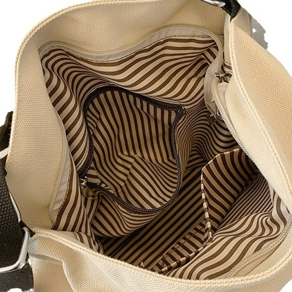 Umhängetasche für Damen ⎜ Leichte Canvas-Schultertasche im Zweiton-Design mit Fronttasche für Reisen und Alltag
