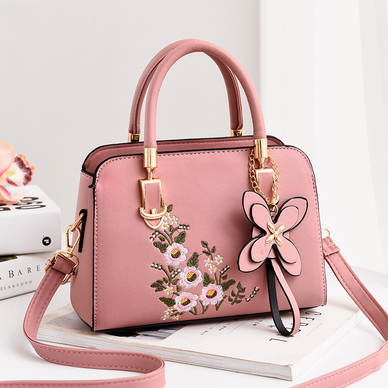 Handtasche für Damen ⎜ Süße Umhängetasche mit Blumenmuster und Schulterriemen