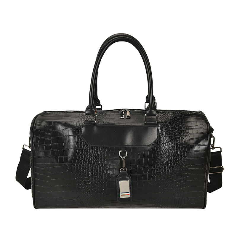 Reisetasche für Herren ⎜ Große Weekender-Tasche in Kroko-Optik mit Schulterriemen und Doppelgriff für stilvolle Reisen