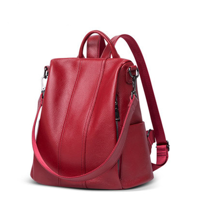 Rucksack für Damen ⎜ Modischer Leder-Rucksack mit Umhängefunktion für Alltag, Reisen und Freizeit