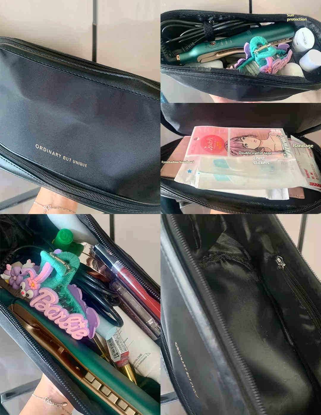 Kosmetiktasche für Damen ⎜ Zweilagige Kulturtasche mit Tragegriff und extra Stauraum für Reisen