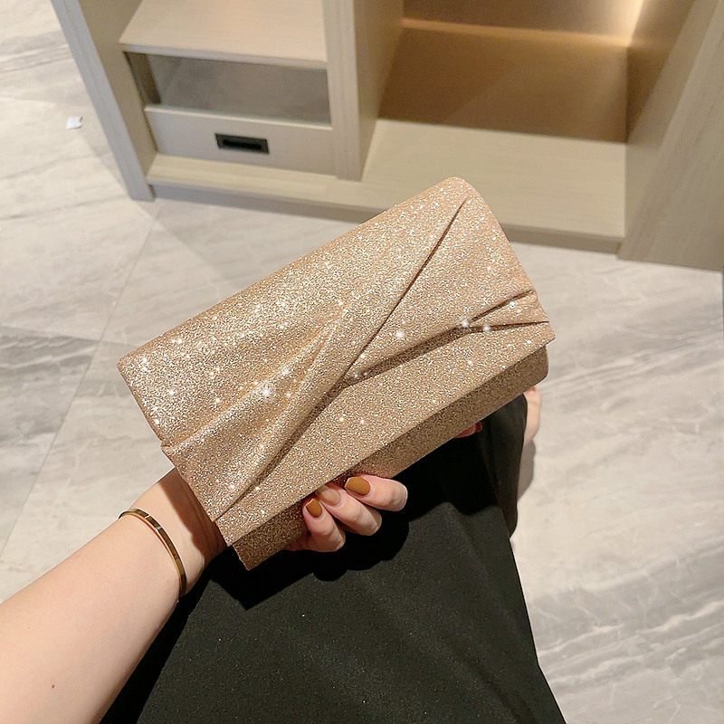 Glitzernde Clutch für Damen ⎜ Elegantes Umschlag-Design in Gold für besondere Anlässe