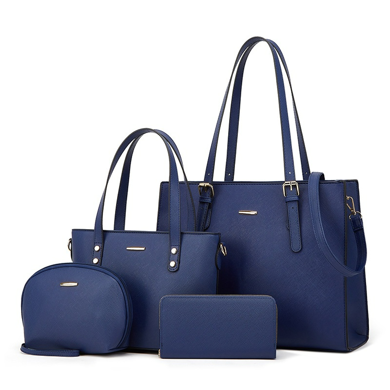 Taschenset für Damen ⎜ 4-teiliges Set mit Schultertasche, Handtasche, Kosmetiktasche und Portemonnaie
