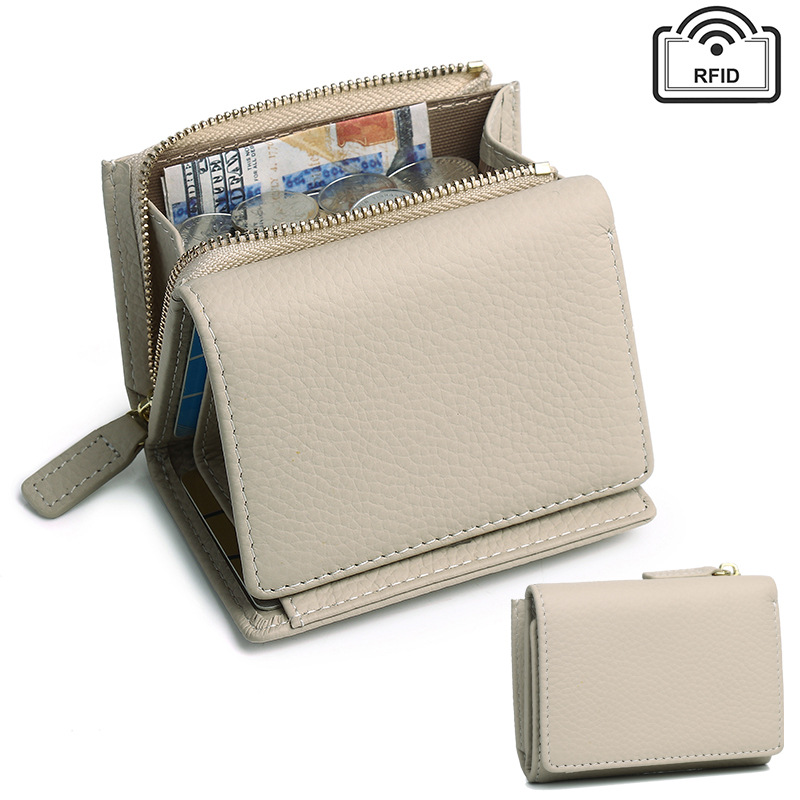 RFID Geldbörse für Damen ⎜ Kompakte Brieftasche mit Reißverschluss und mehreren Kartenfächern