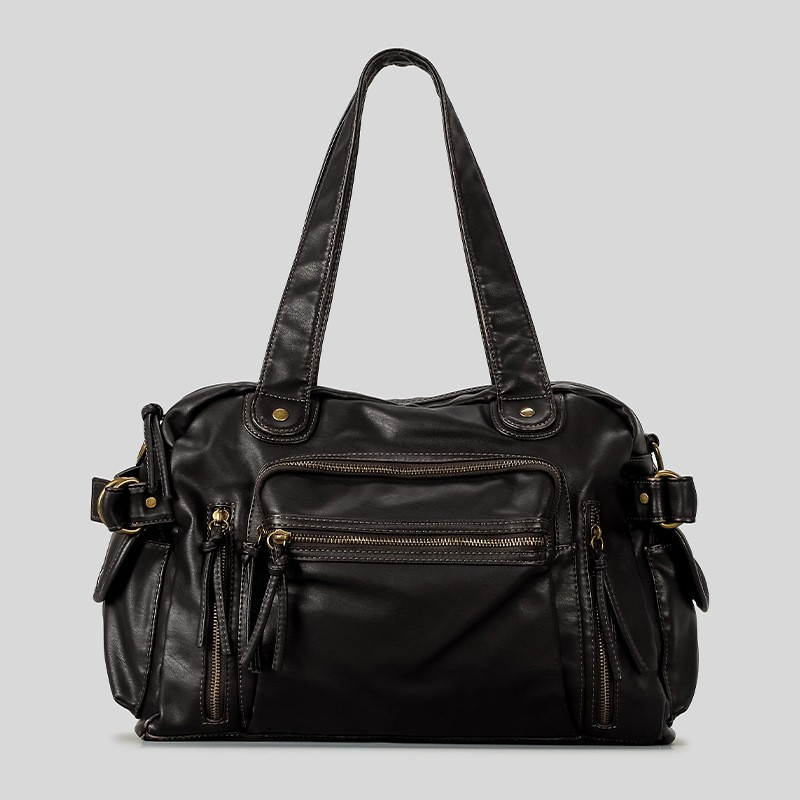 Retro Umhängetasche für Damen ⎜ Leder Tasche mit mehreren Fächern und praktischer Aufteilung
