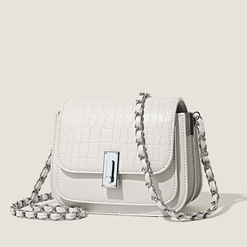 Schultertasche für Damen ⎜ Elegante Kettentasche mit Krokoprägung für stilvolle Auftritte und besondere Anlässe