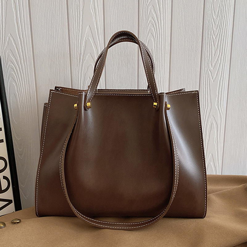 Handtasche für Damen ⎜ Stilvolle Schultertasche in Retro-Optik mit festen Henkeln für Büro und Alltag