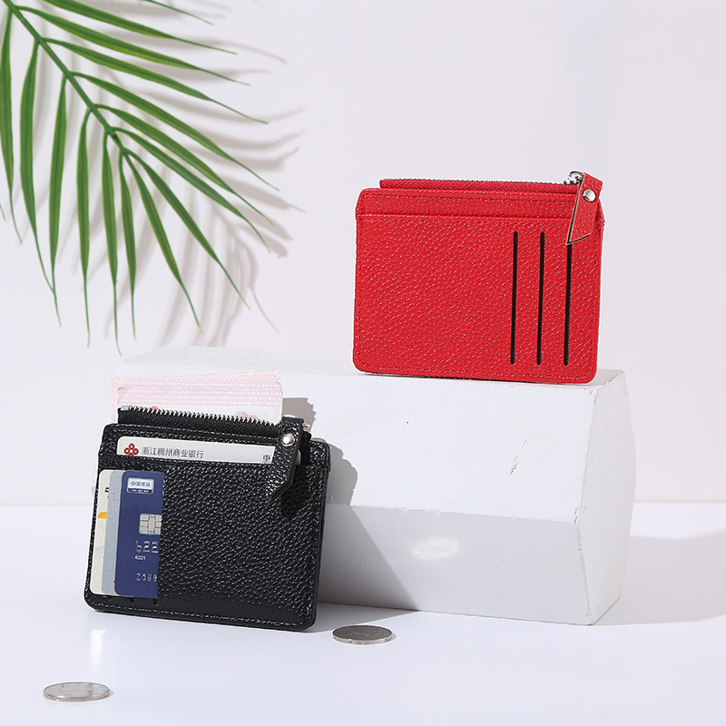 Kartenetui mit Reißverschluss für Damen ⎜ Kompakte Brieftasche mit Fächern für Karten und Münzen