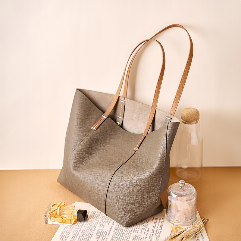 Shopper Tasche für Damen ⎜ Hochwertige Tragetasche aus Lederoptik mit langen Henkeln für Alltag und Büro