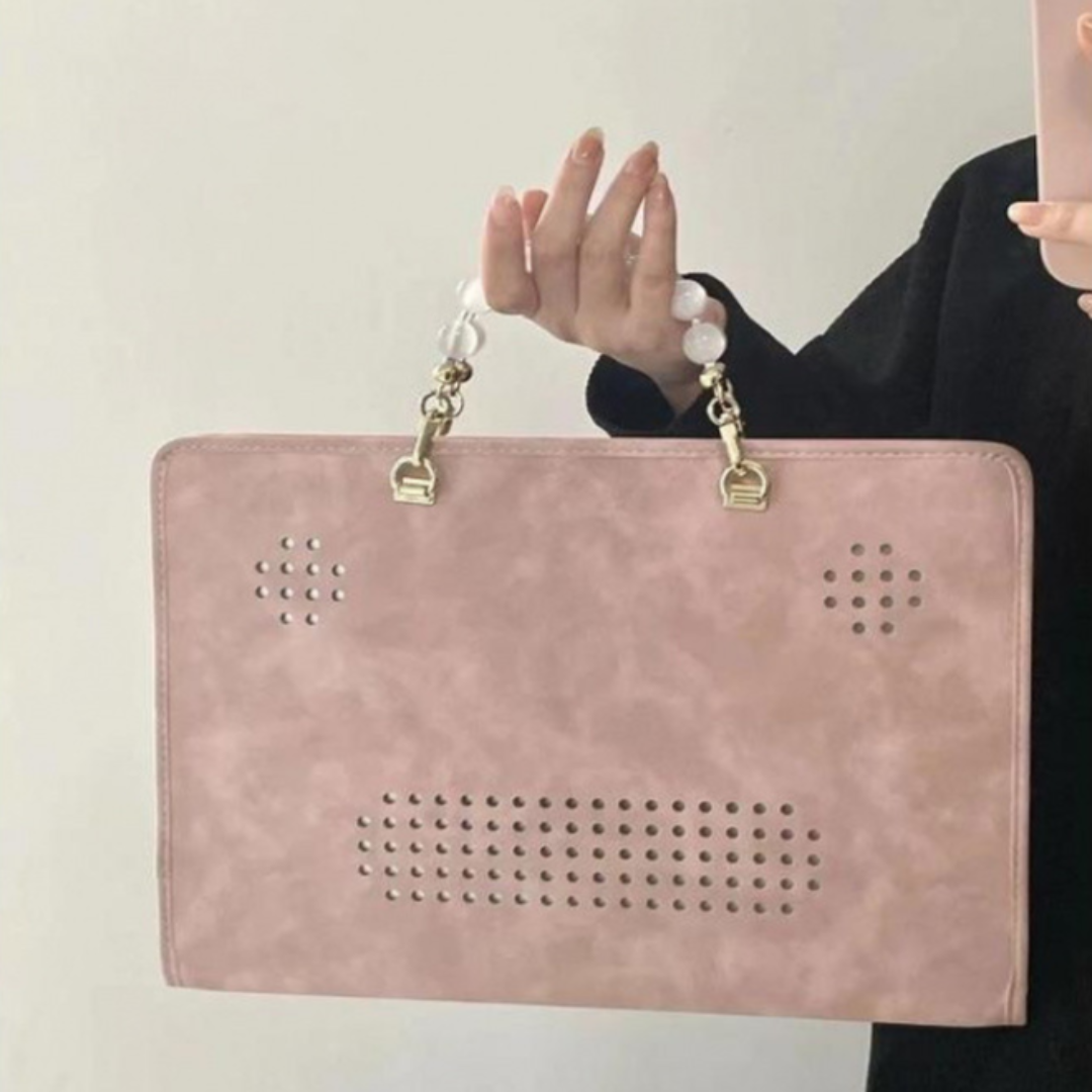 Laptoptasche für Damen ⎜ Verspielte Hülle mit Griff für Alltag und Büro