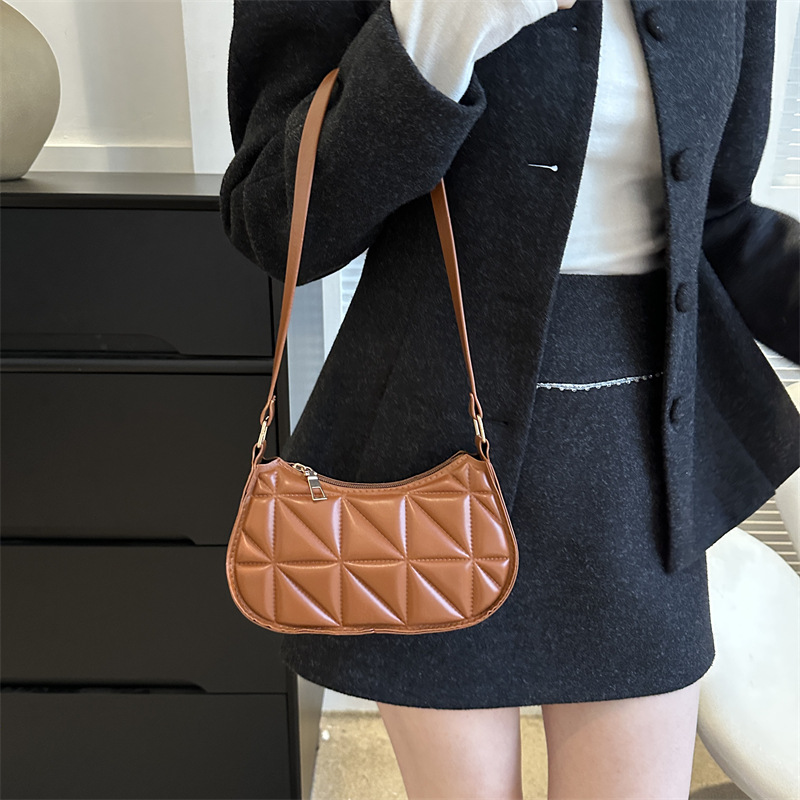 Damen Umhängetasche Mit Steppmuster ⎜ Retro Schultertasche Für Alltag Und Freizeit