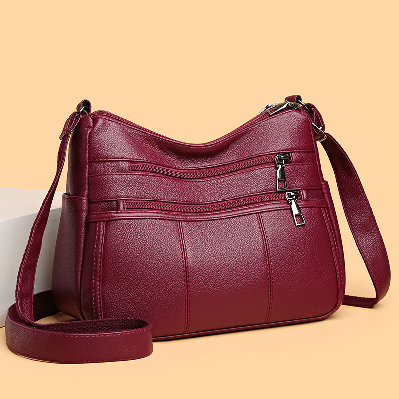 Schultertasche für Damen ⎜ Praktische Umhängetasche mit mehreren Fächern und verstellbarem Riemen für den Alltag