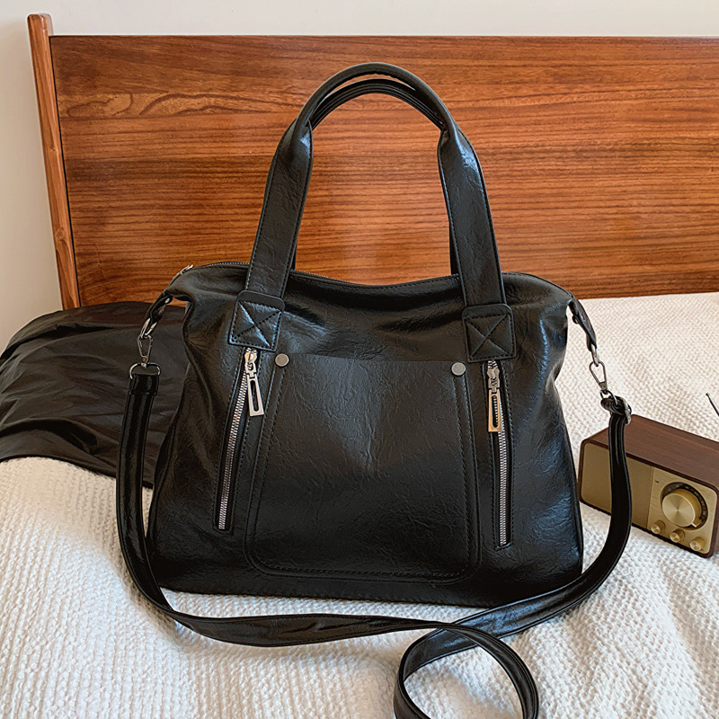 Shopper Tasche für Damen ⎜ Geräumige Handtasche mit Reißverschluss und Schultergurt für Alltag und Büro