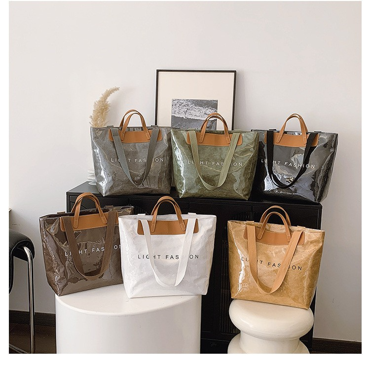 Lack Shopper Tasche Für Damen ⎜ Robuste Tragetasche Mit Modischem Schriftzug Und Viel Platz