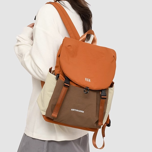 Damen Rucksack Im Koreanischen Stil ⎜ Schlichter Freizeitrucksack Mit Kordel Und Seitentaschen