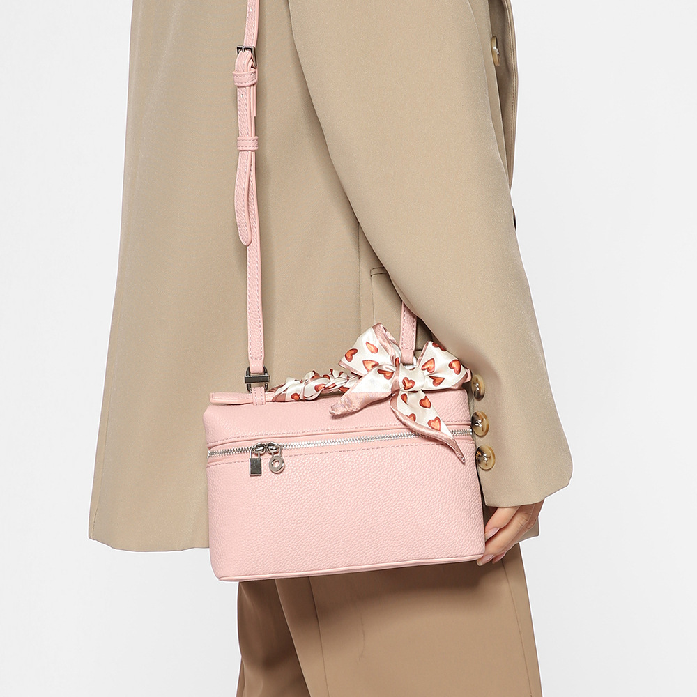 Damen Umhängetasche ⎜ Kompakte Crossbody-Tasche mit Schleifendetail und Praktischem Frontfach