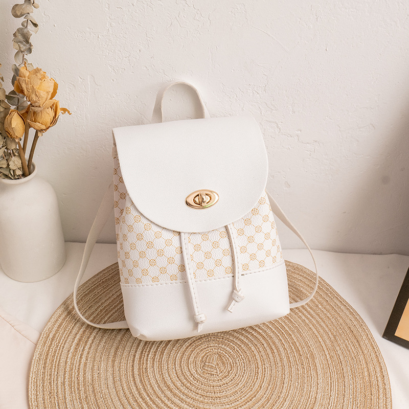 Damen Rucksack ⎜ Moderner Retro-Stil mit praktischem Kordelzug und elegantem Verschluss